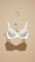 Silk balconette bra in porcelain white