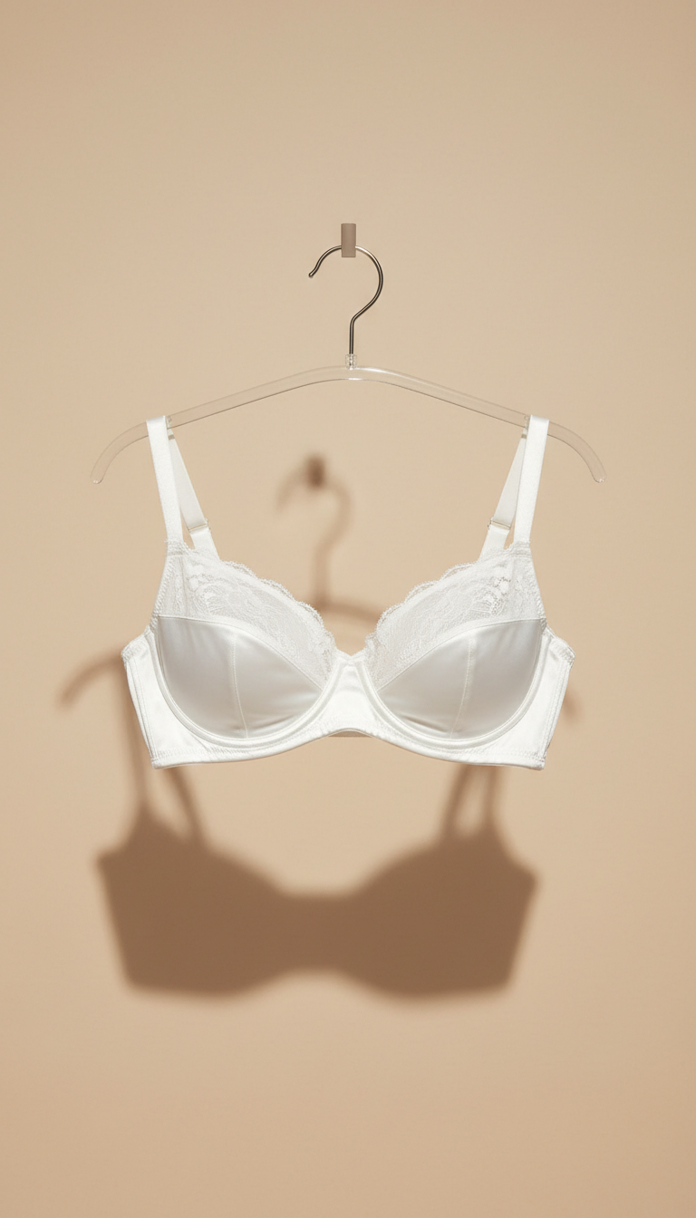 Silk balconette bra in porcelain white