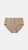 Cotton high-waist panty in soft taupe
